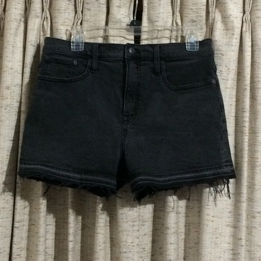 Madewell High-Rise Denim Shorts in Clint Wash: Drop-Hem Edition